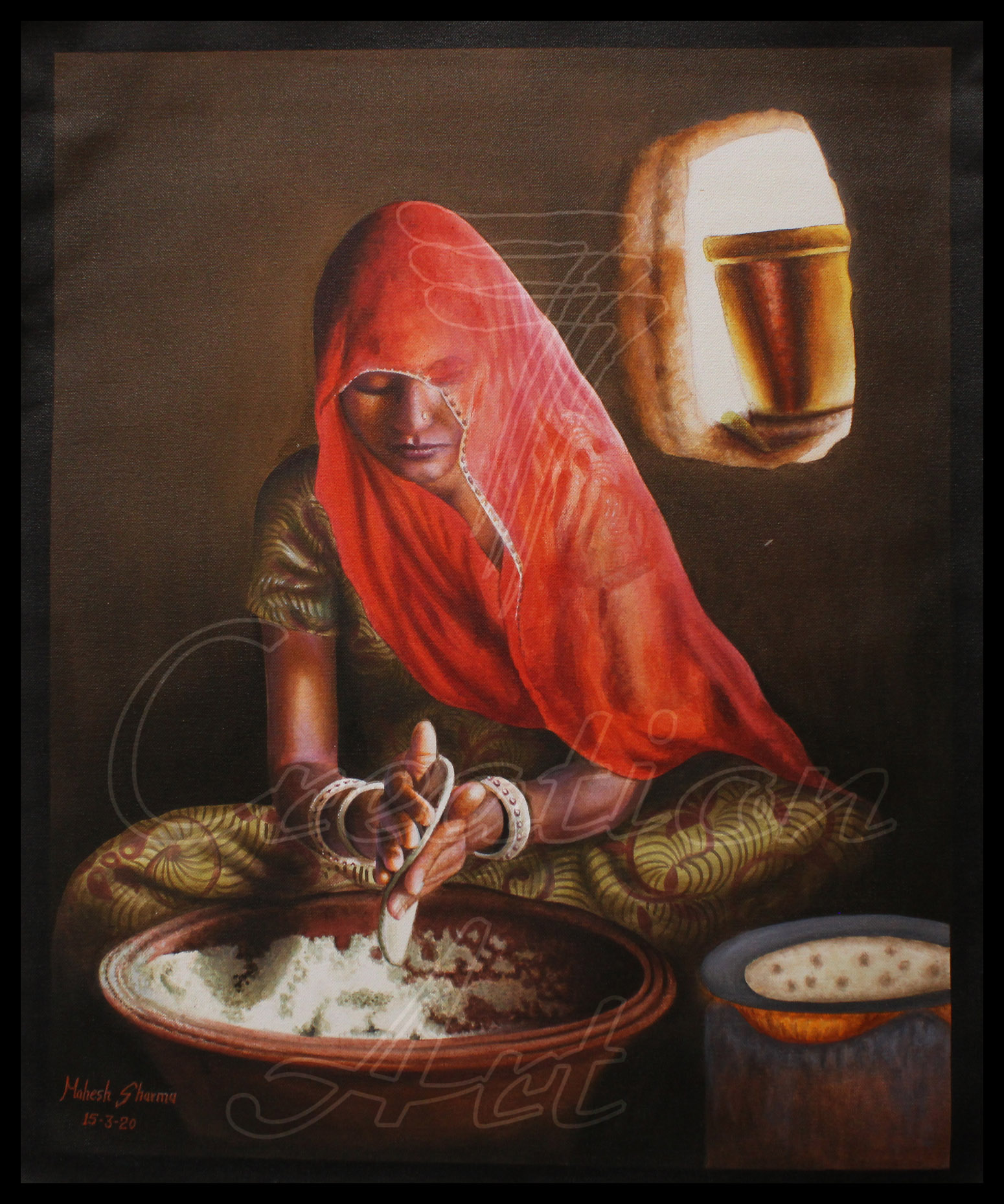 Rajasthani Traditional Woman making Chapati